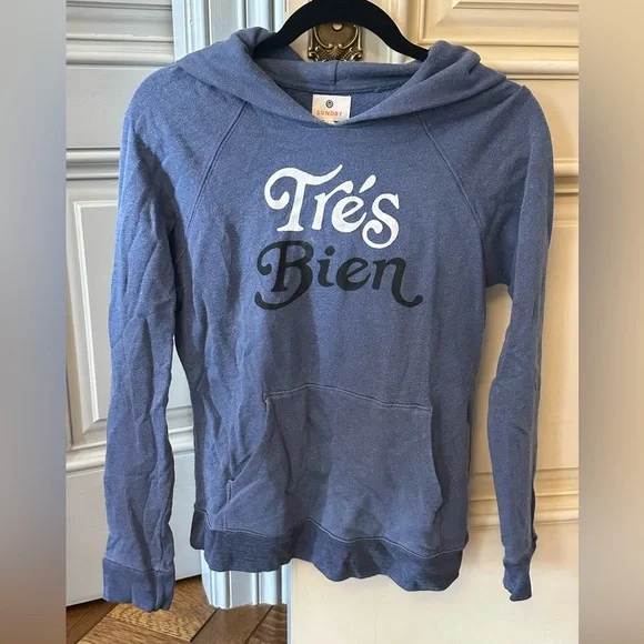 Sundry Tres Bien sweatshirt hoodie size S - Picture 1 of 3
